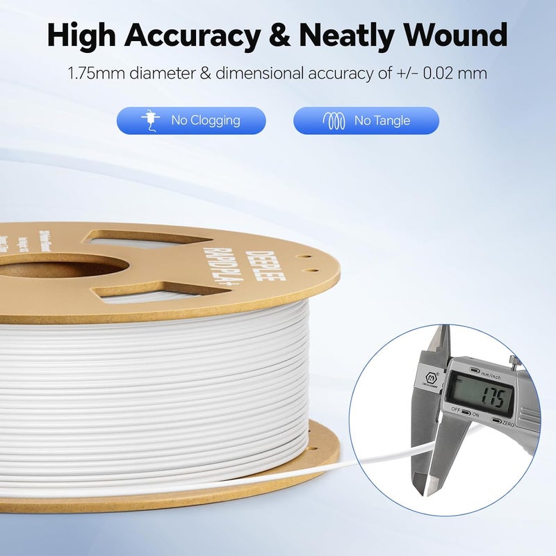 Deeplee Rapid PLA Plus Filament 1.75mm, High Speed 3D Printer Filament Up to 600mm/s, PLA+ Filament Dimensional Accuracy +/- 0.02 mm Fits Most FDM 3D Printer, Cardboard Spool Gray 1kg - Image 4